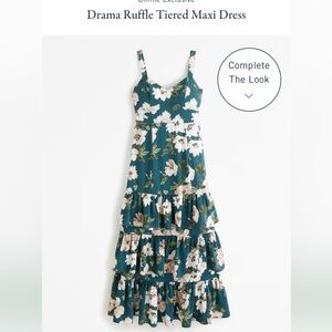 Abercrombie Drama Ruffle Tiered Maxi Dress size Large